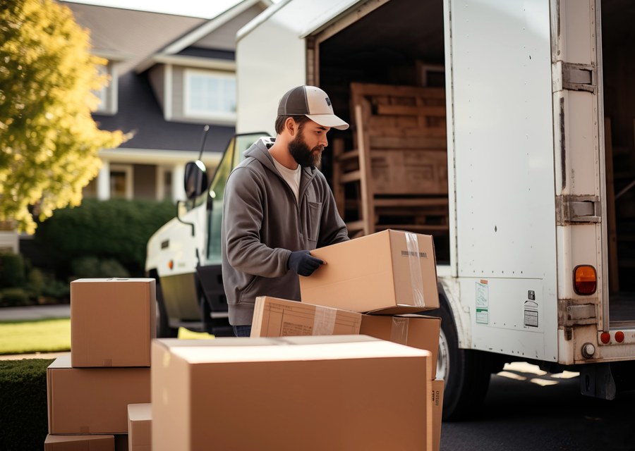 Movers loading a truck in Raleigh, North Carolina
