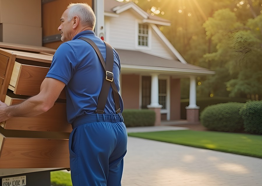 Movers loading a truck in Naperville, Illinois
