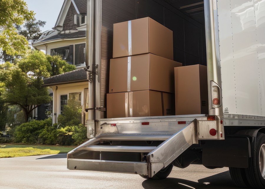 Movers loading a truck in West Fargo, North Dakota