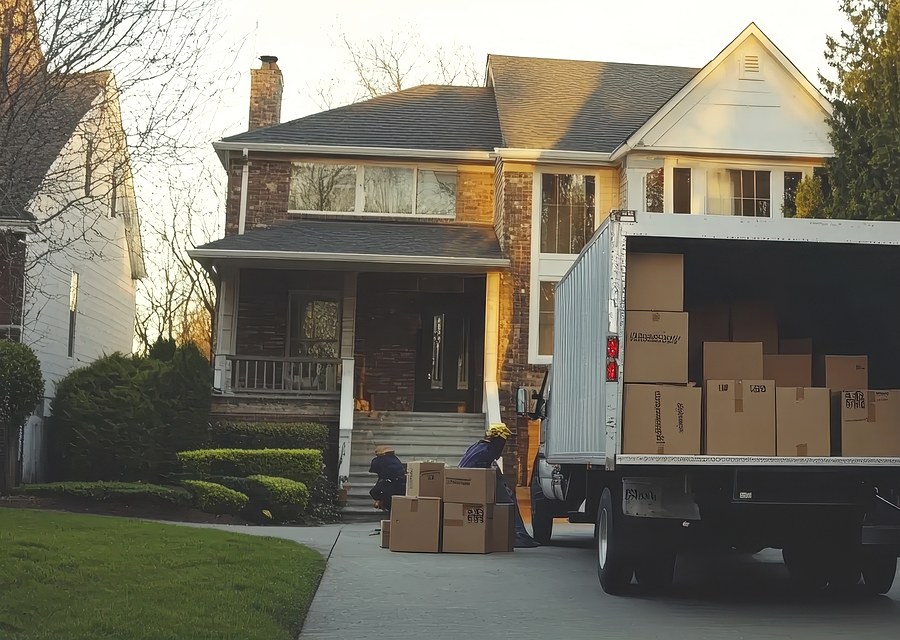 Movers loading a truck in Sioux Falls, South Dakota