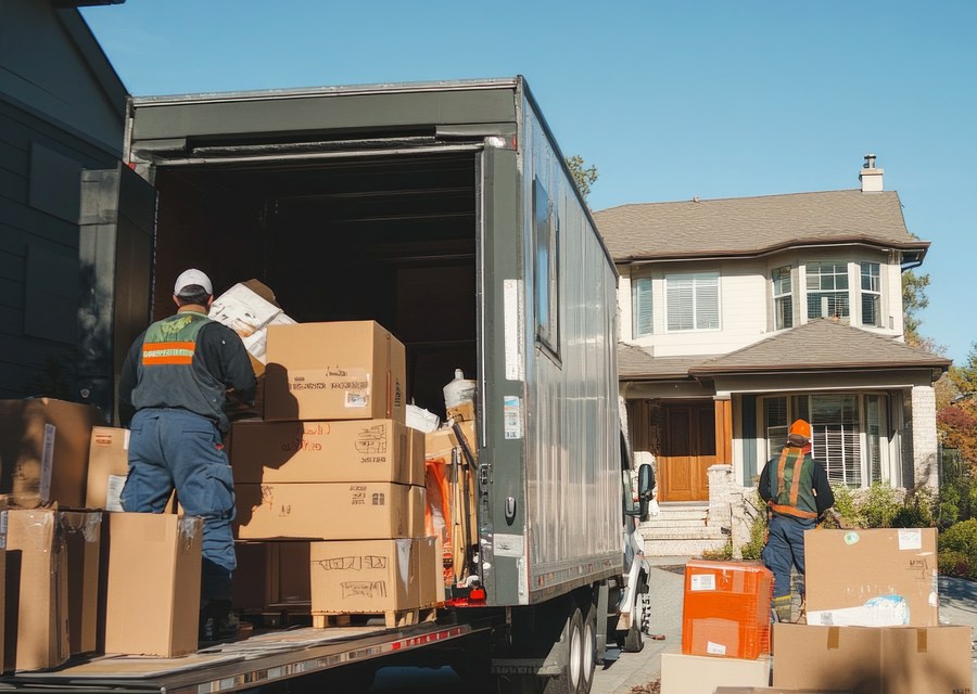 Movers loading a truck in Bowie, Maryland