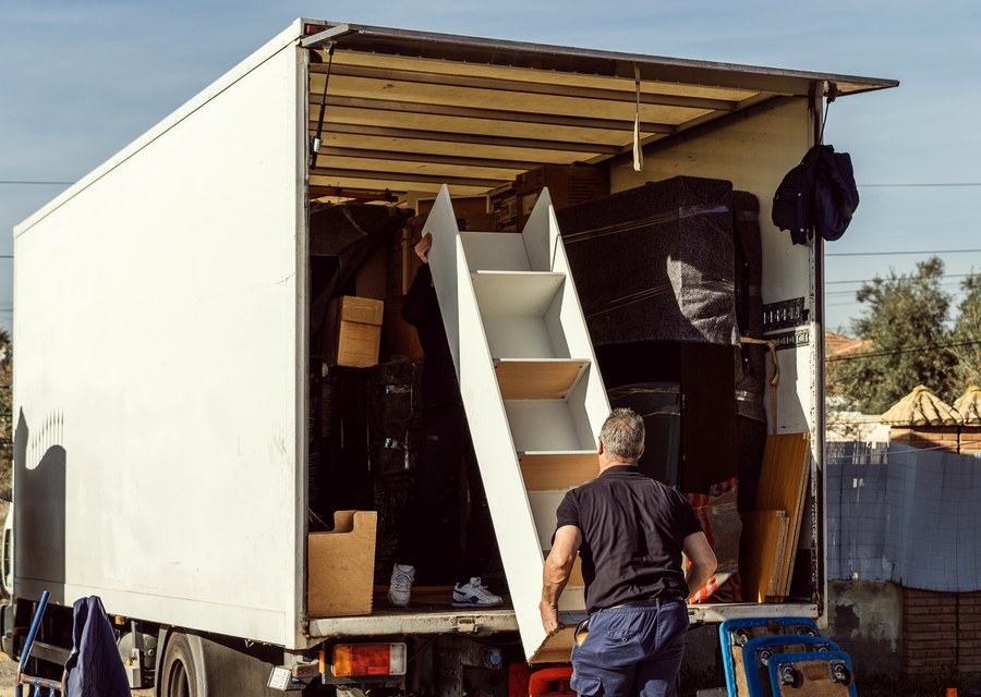 Movers loading a truck in Eugene, Oregon