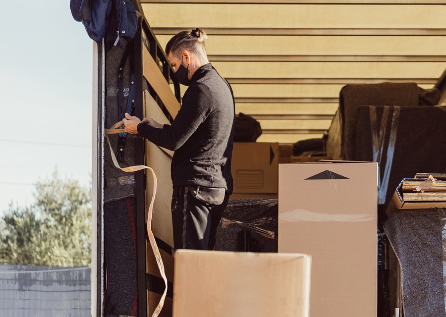 Movers loading a truck in Cheyenne, Wyoming