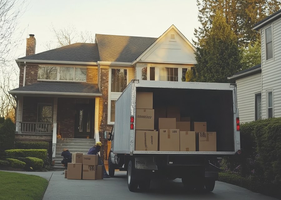 Movers loading a truck in Mobile, Alabama