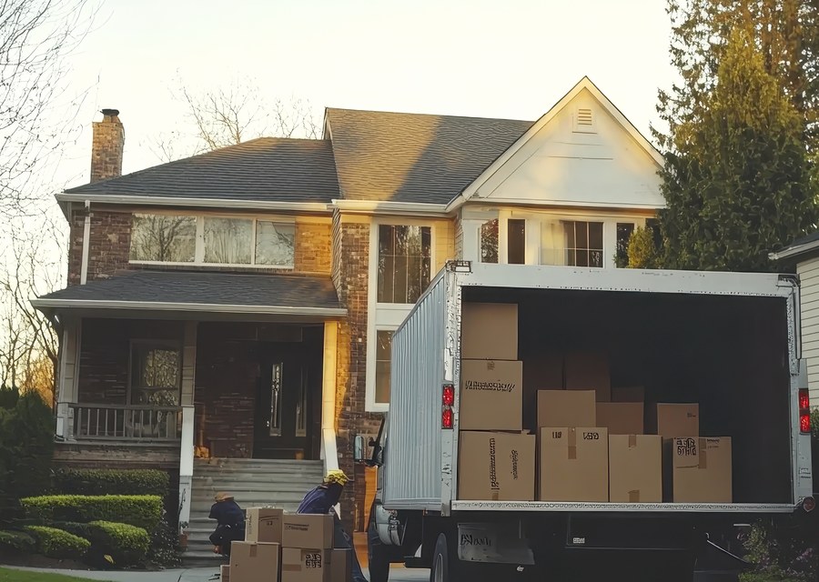 Movers loading a truck in Madison, Wisconsin