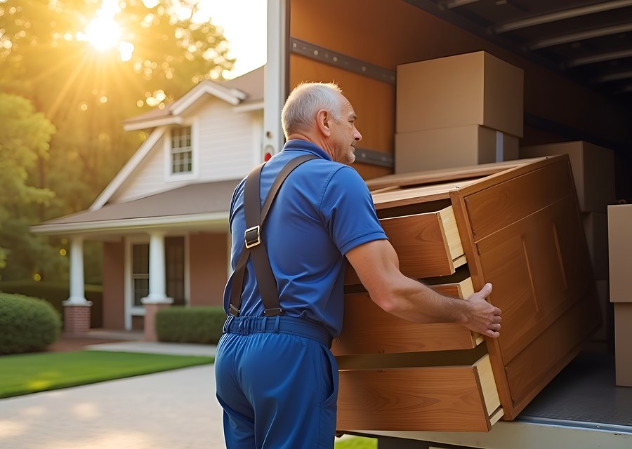 Movers loading a truck in Indianapolis, Indiana