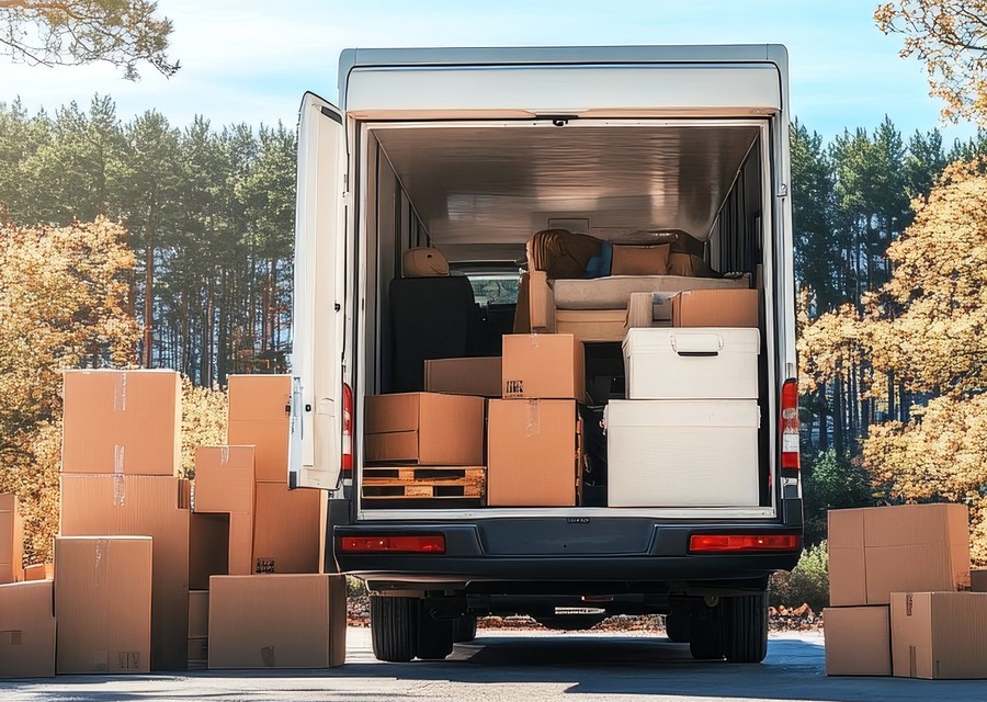 Movers loading a truck in Milwaukee, Wisconsin