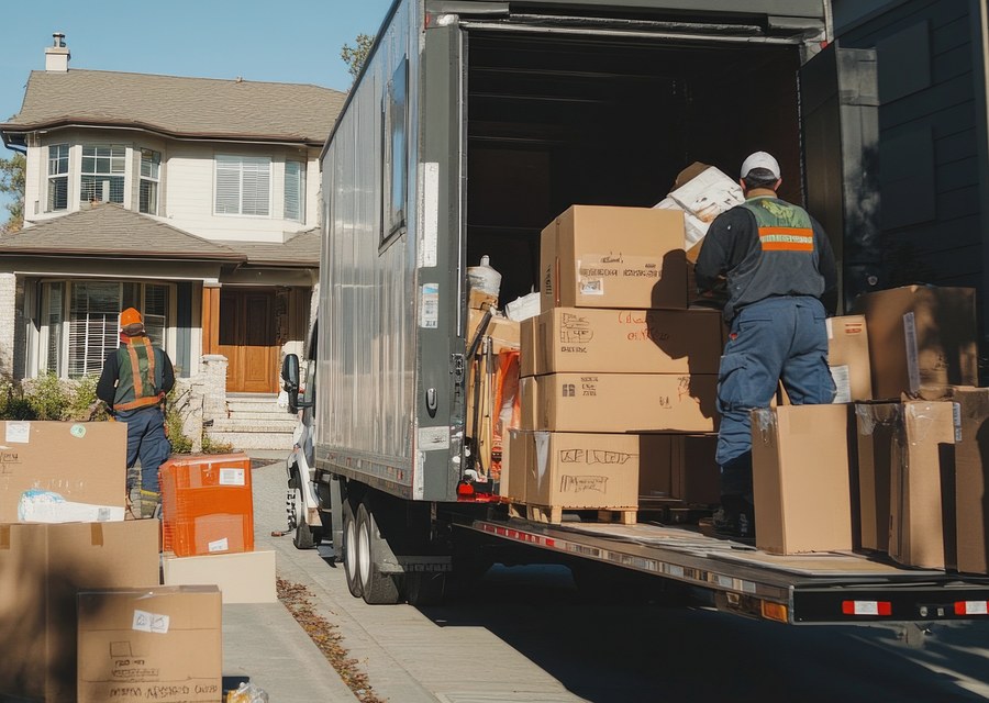 Movers loading a truck in Little Rock, Arkansas
