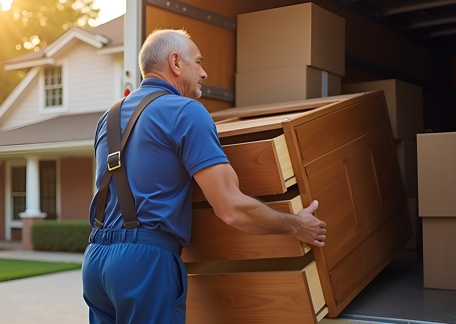 Movers loading a truck in Las Vegas, Nevada