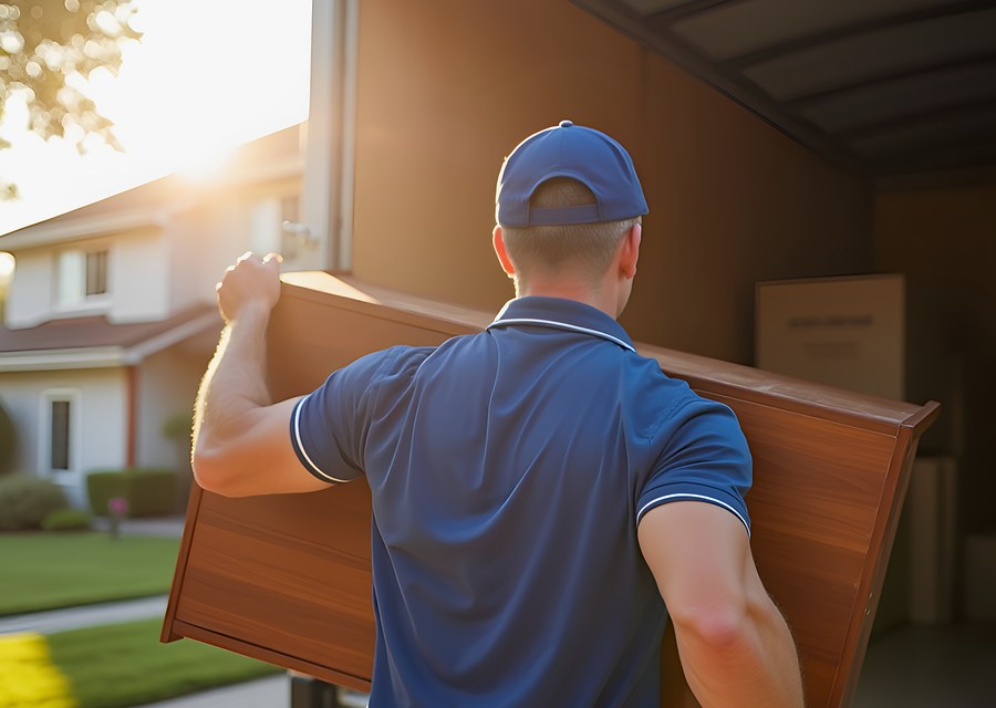Movers loading a truck in Baltimore, Maryland
