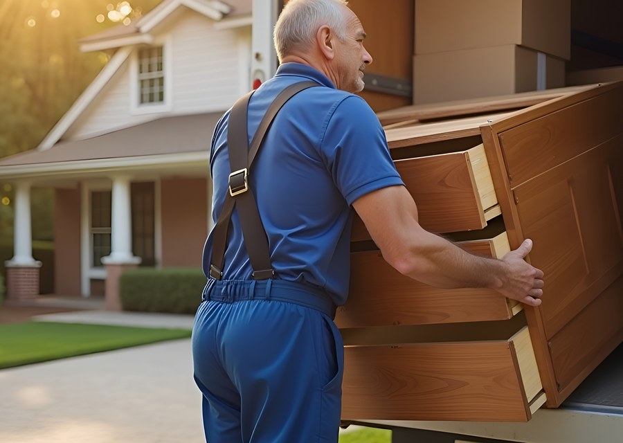 Movers loading a truck in Winston-Salem, North Carolina