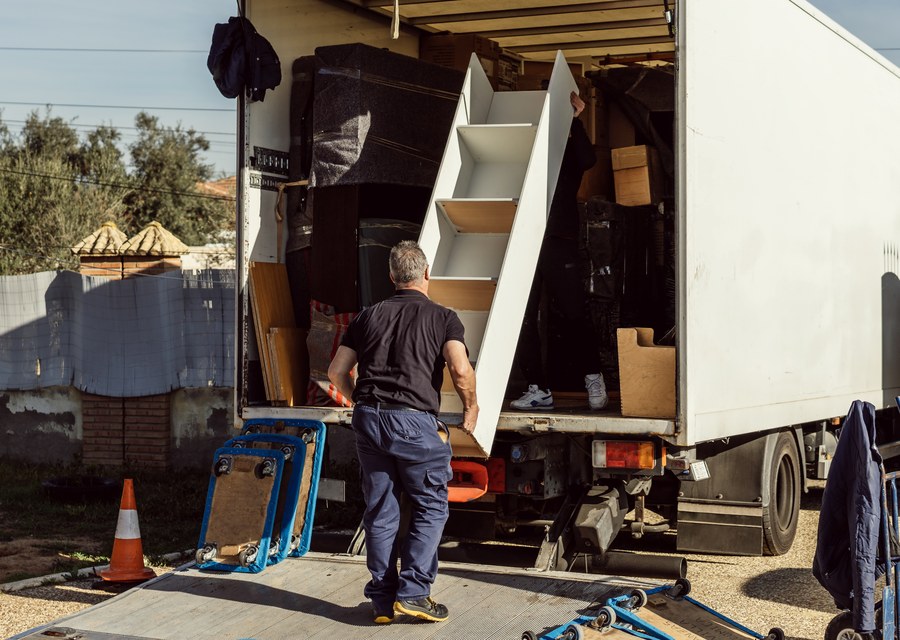 Movers loading a truck in Dallas, Texas