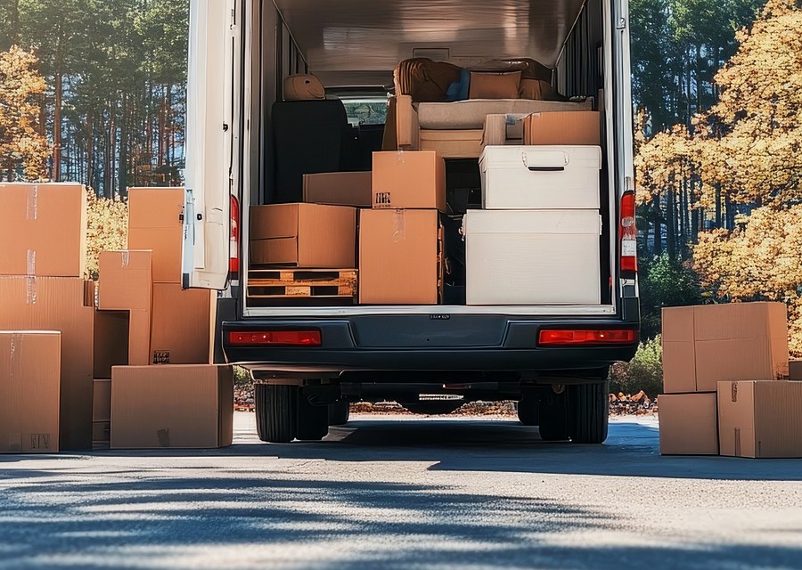 Movers loading a truck in Oklahoma City, Oklahoma
