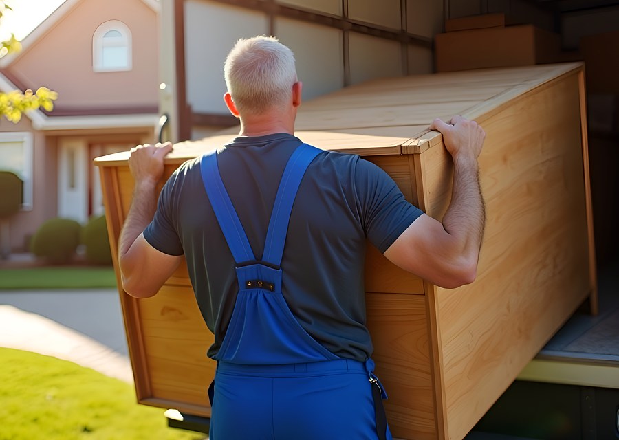 Movers loading a truck in Santa Fe, New Mexico