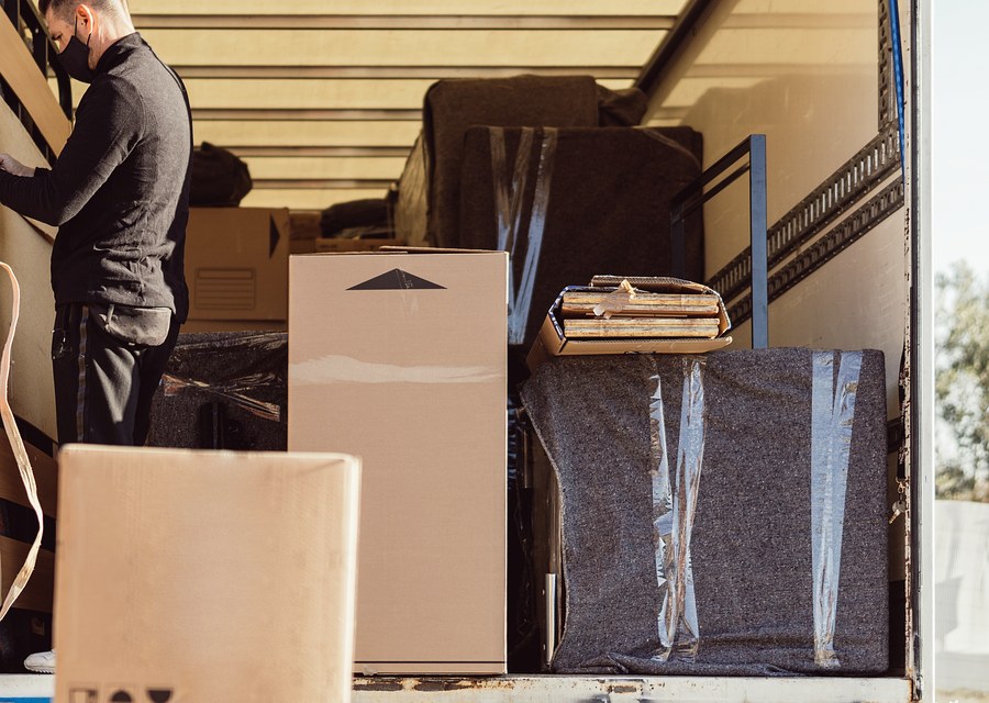 Movers loading a truck in Omaha, Nebraska