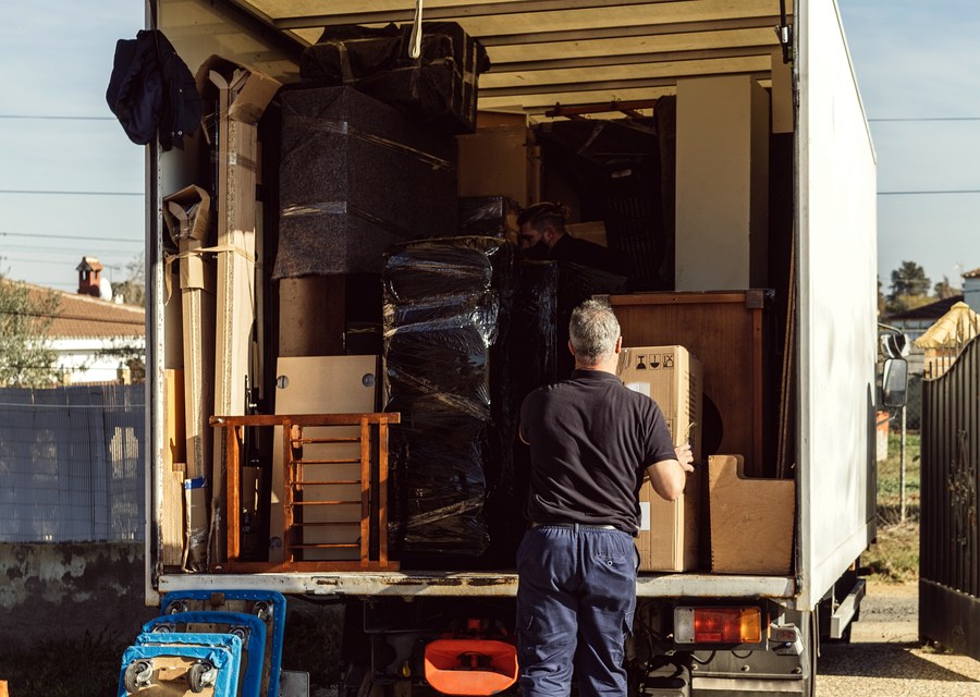 Movers loading a truck in Alexandria, Virginia