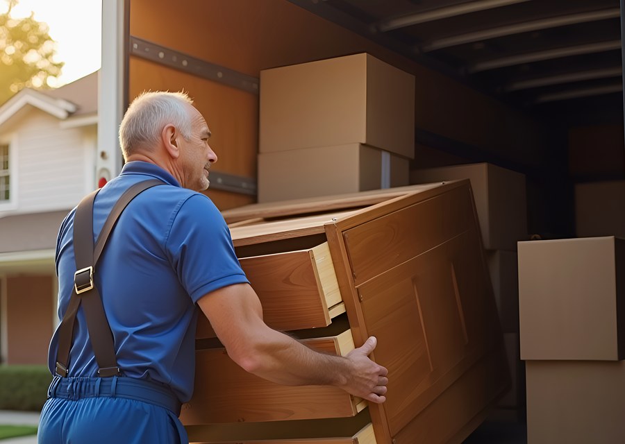Movers loading a truck in Fort Collins, Colorado
