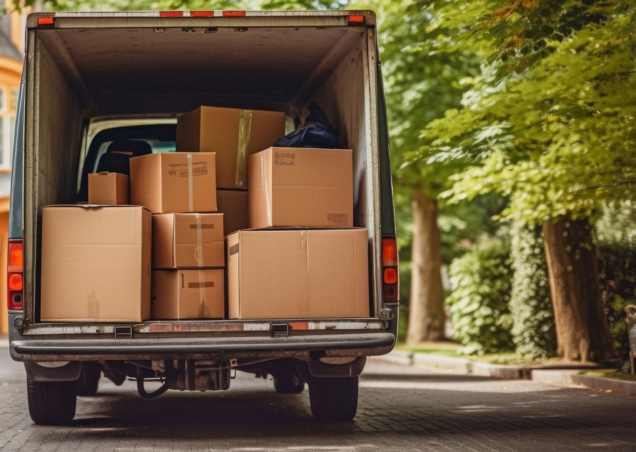 Movers loading a truck in Paterson, New Jersey