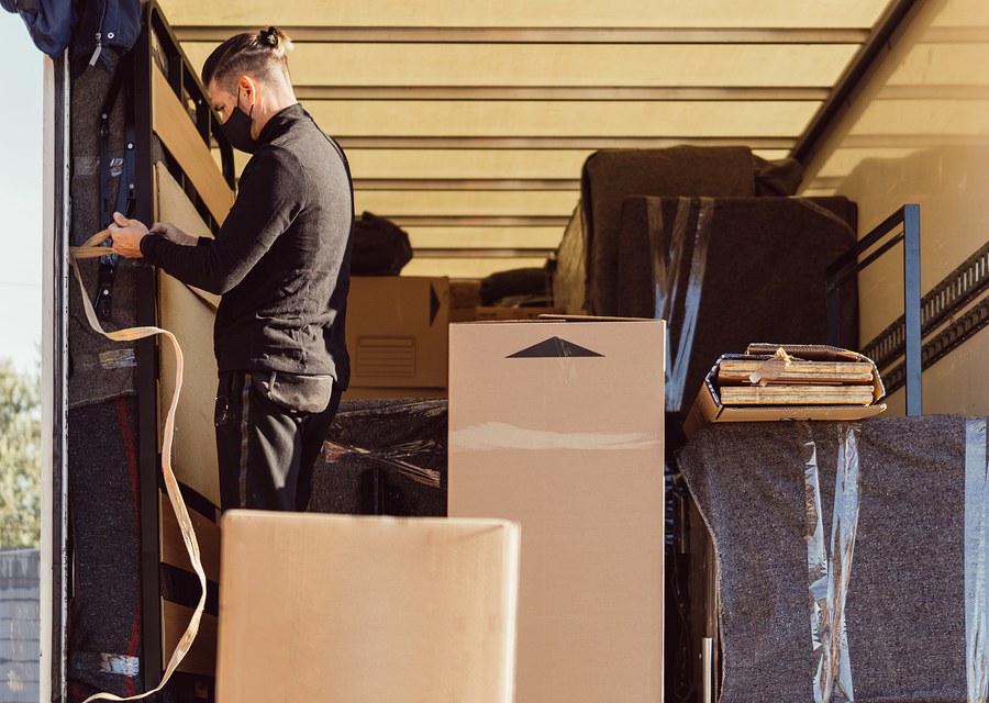 Movers loading a truck in Baton Rouge, Louisiana