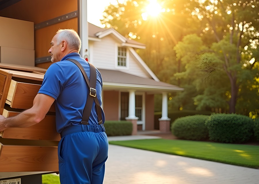 Movers loading a truck in Ashwaubenon, Wisconsin