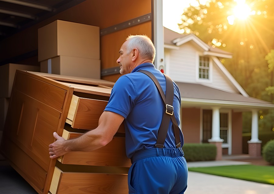 Movers loading a truck in Lafayette, Louisiana