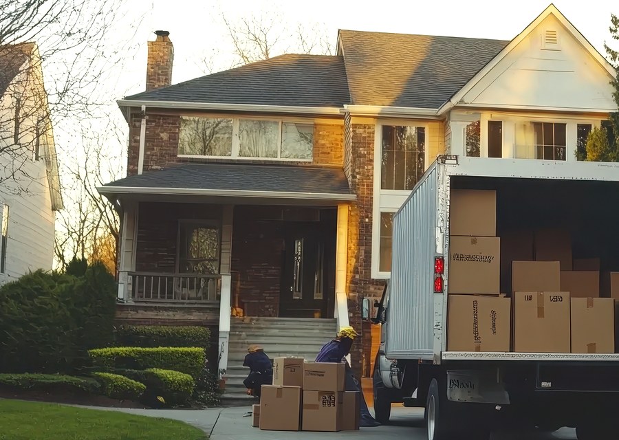 Movers loading a truck in Washington, District of Columbia