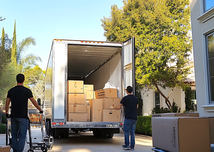 Movers loading a truck in Allentown, Pennsylvania