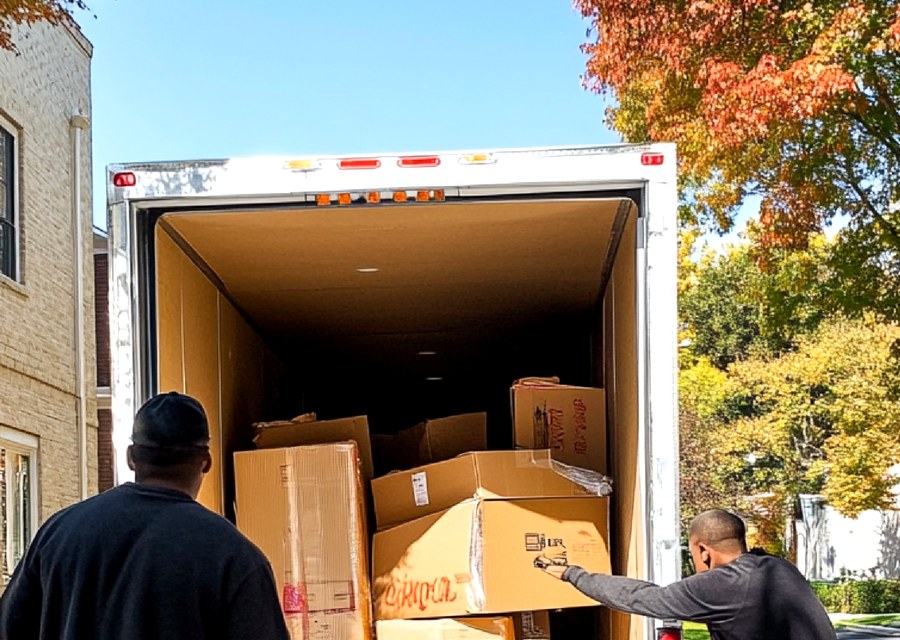 Movers loading a truck in Virginia Beach, Virginia
