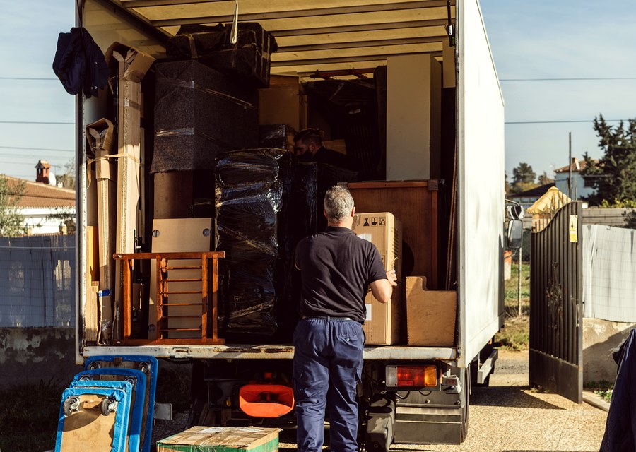 Movers loading a truck in Montgomery Village, Maryland