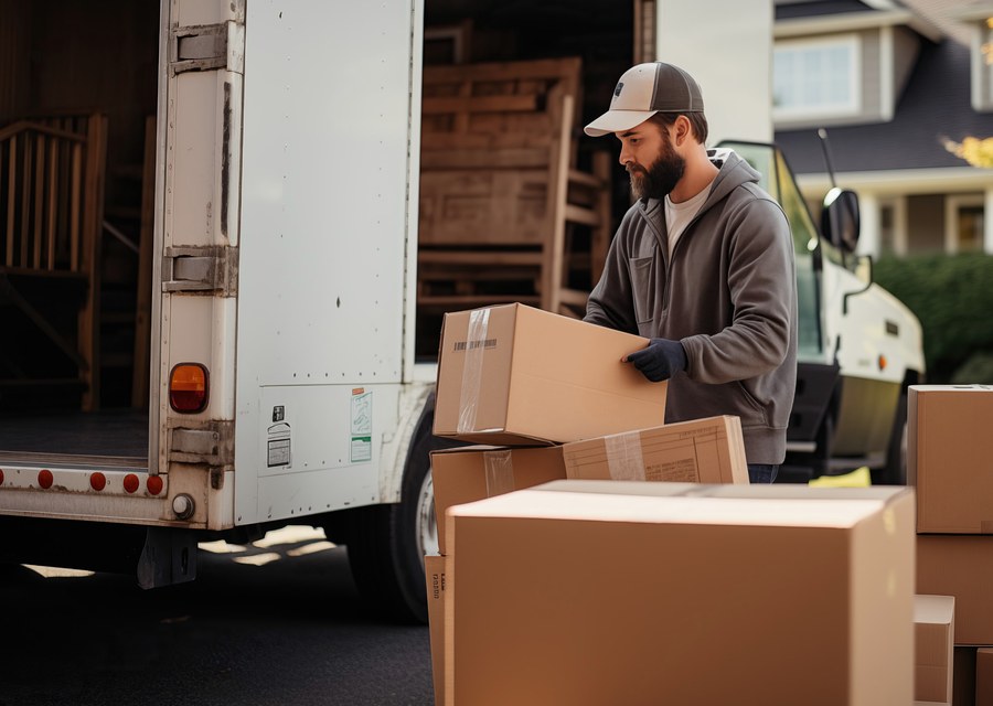 Movers loading a truck in Paterson, New Jersey