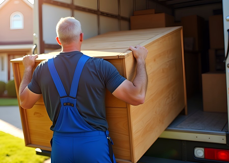 Movers loading a truck in Independence, Missouri