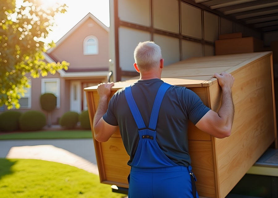 Movers loading a truck in Cranston, Rhode Island