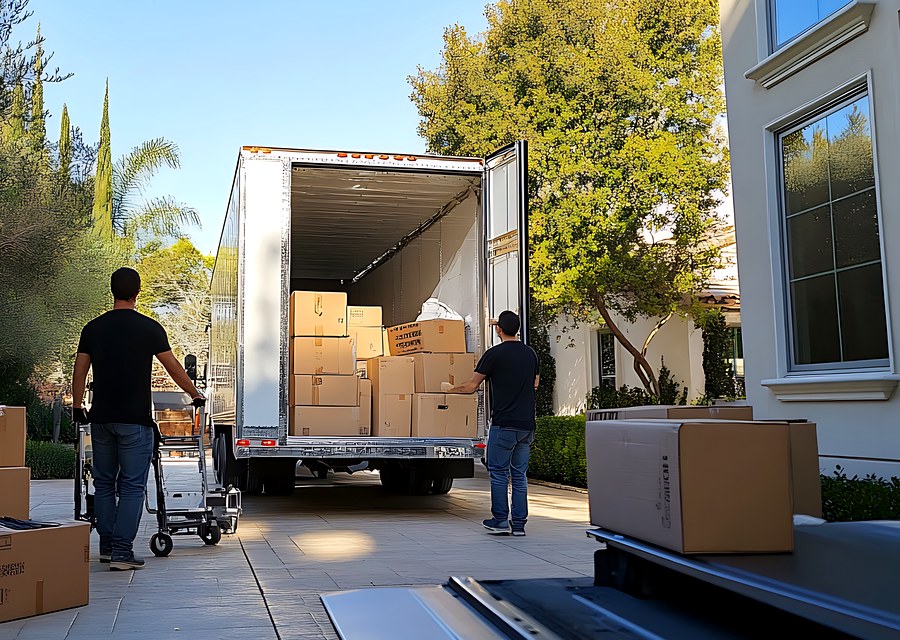 Movers loading a truck in Tampa, Florida