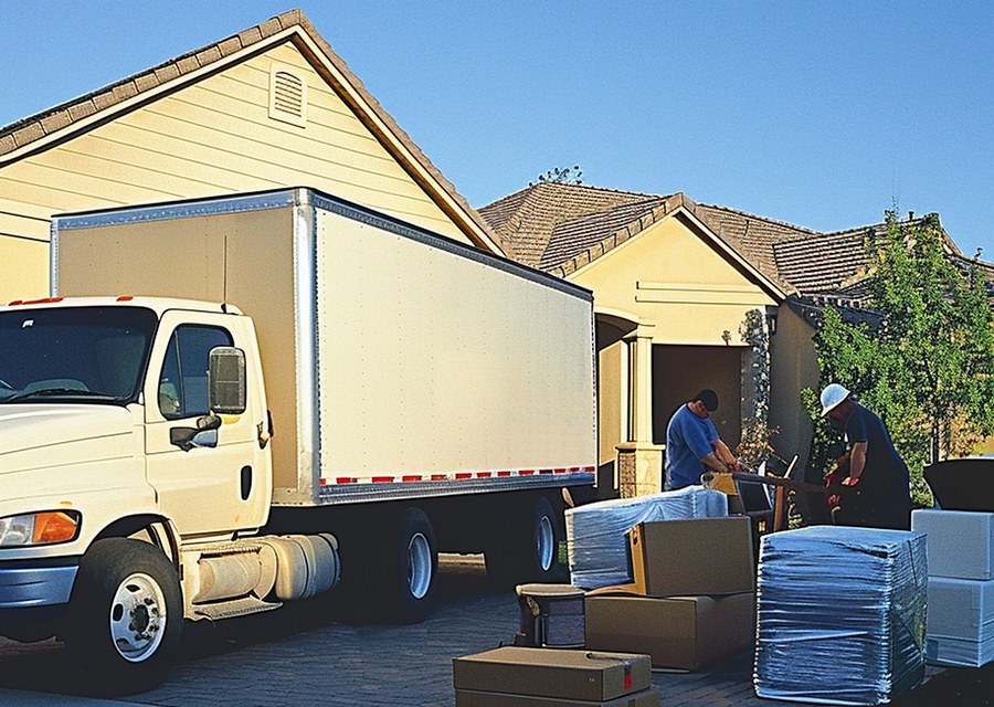 Movers loading a truck in Milwaukee, Wisconsin