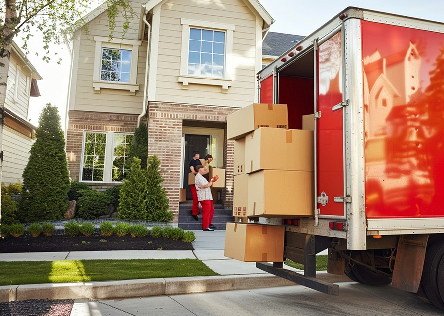 Movers loading a truck in Nampa, Idaho