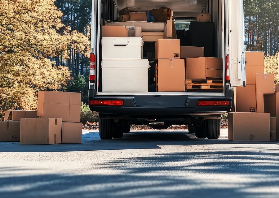 Movers loading a truck in Bridgeport, Connecticut