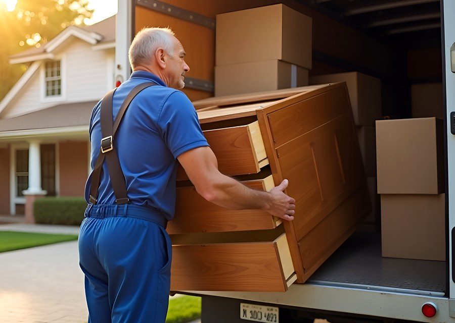 Movers loading a truck in Idaho Falls, Idaho