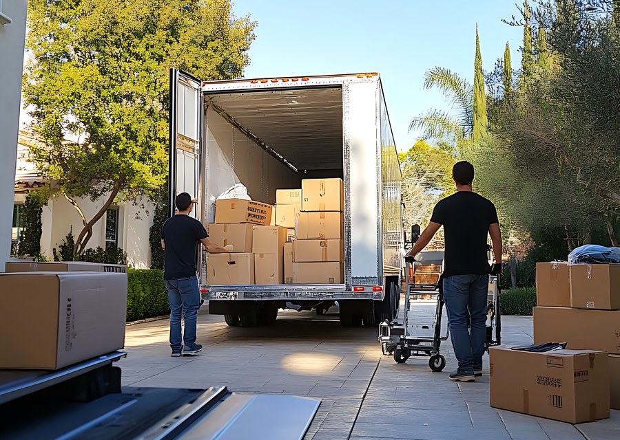 Movers loading a truck in Durham, North Carolina