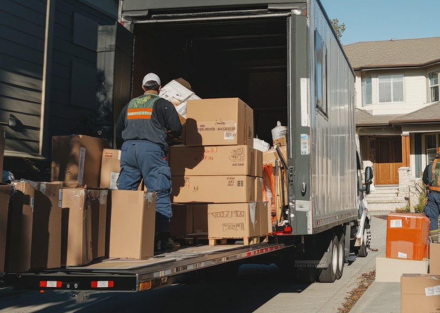 Movers loading a truck in Idaho Falls, Idaho