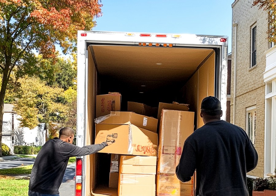 Movers loading a truck in Payson, Utah