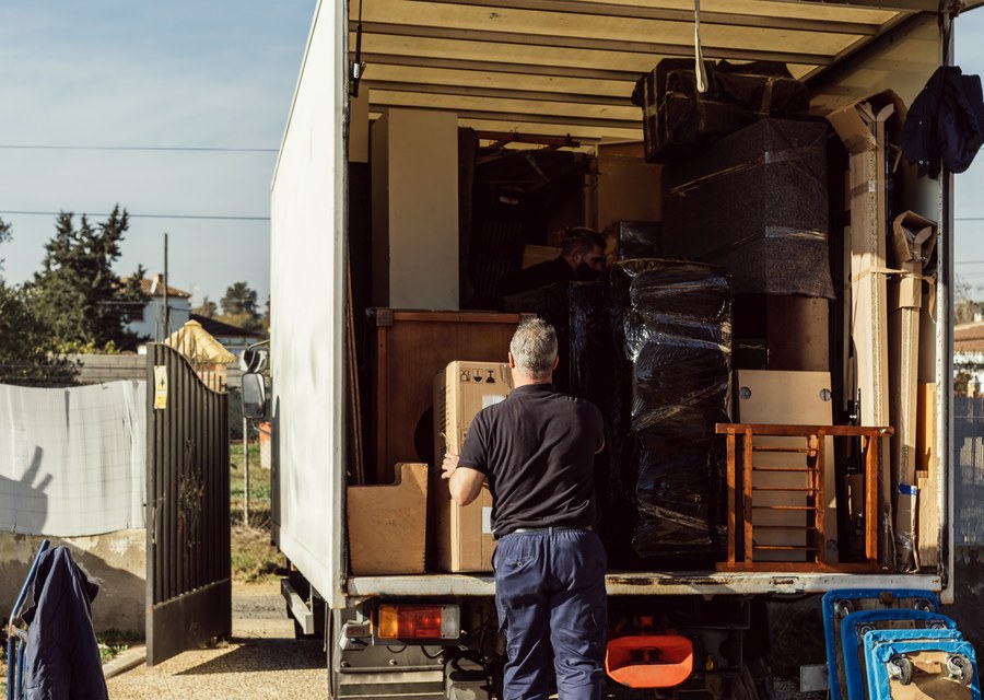 Movers loading a truck in Portland, Oregon