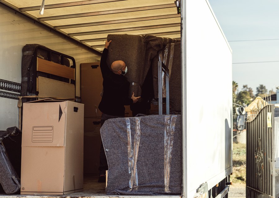 Movers loading a truck in Winston-Salem, North Carolina