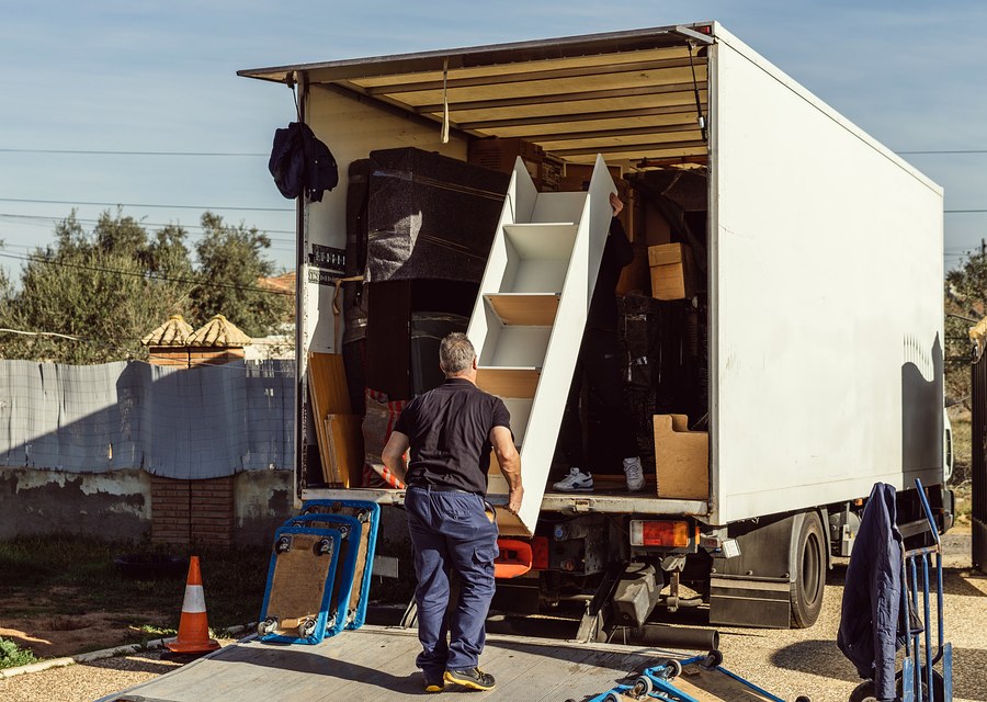 Movers loading a truck in Rochester, New York
