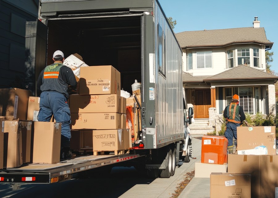 Movers loading a truck in Portland, Oregon