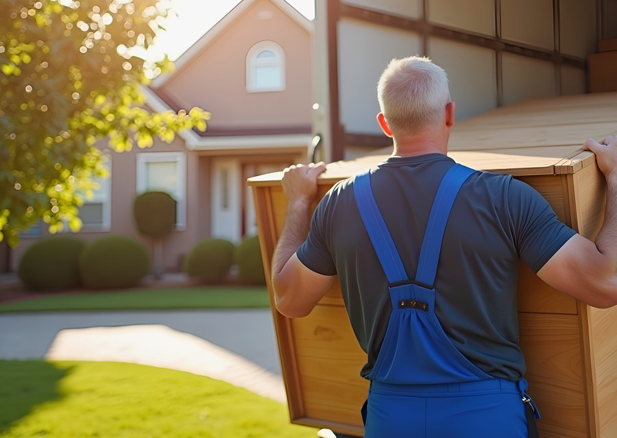 Movers loading a truck in New Orleans, Louisiana