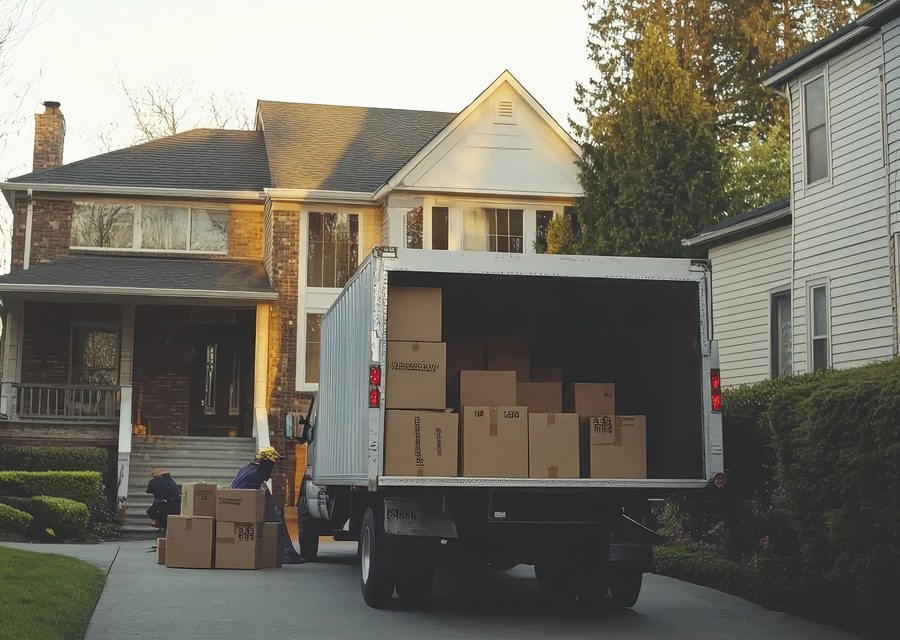 Movers loading a truck in Tacoma, Washington