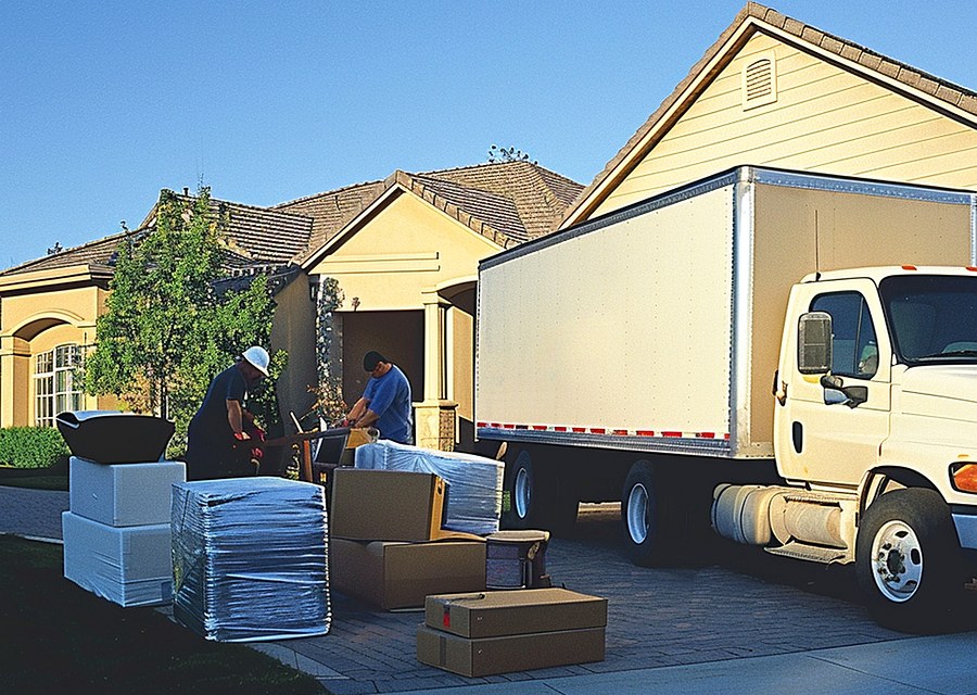 Movers loading a truck in Fort Worth, Texas