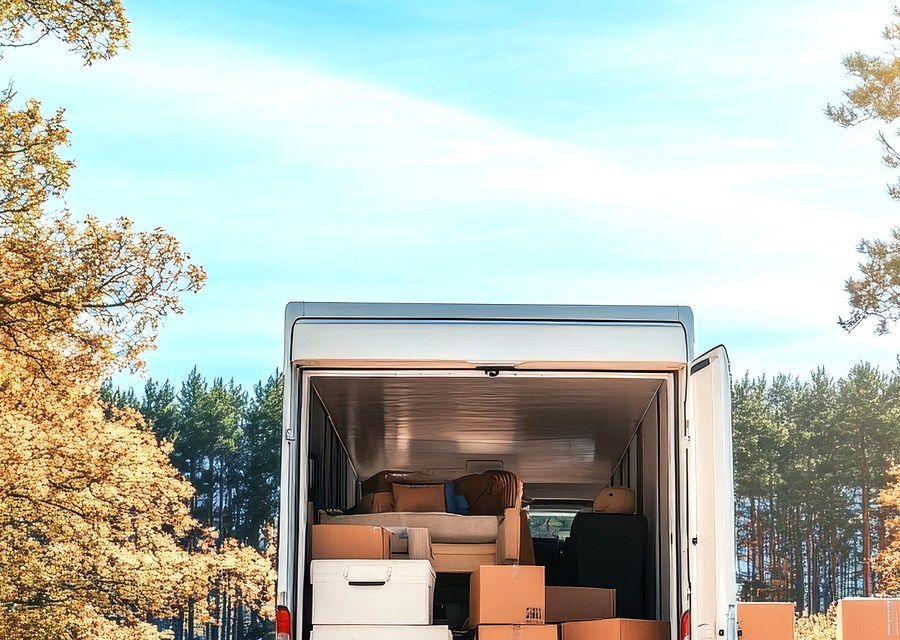 Movers loading a truck in Baltimore, Maryland