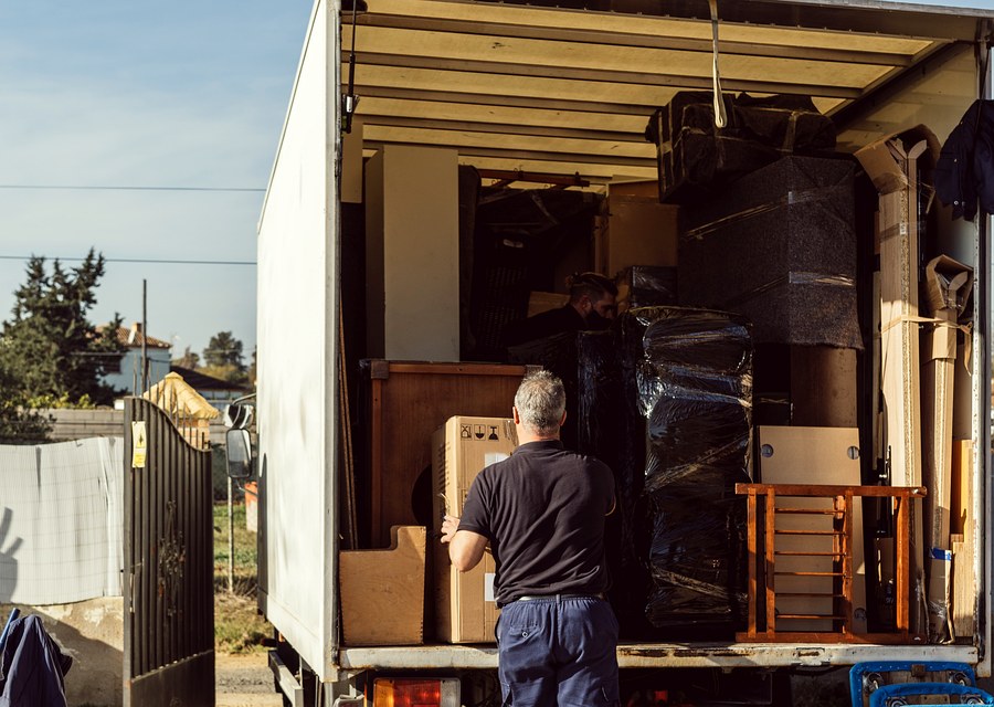 Movers loading a truck in Walkersville, Maryland