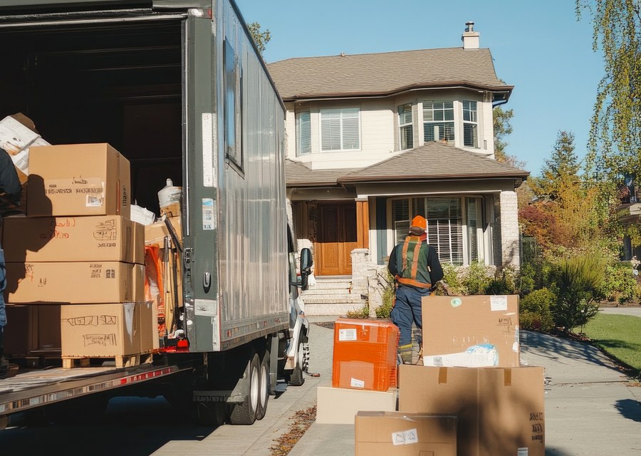 Movers loading a truck in Westfield, Indiana